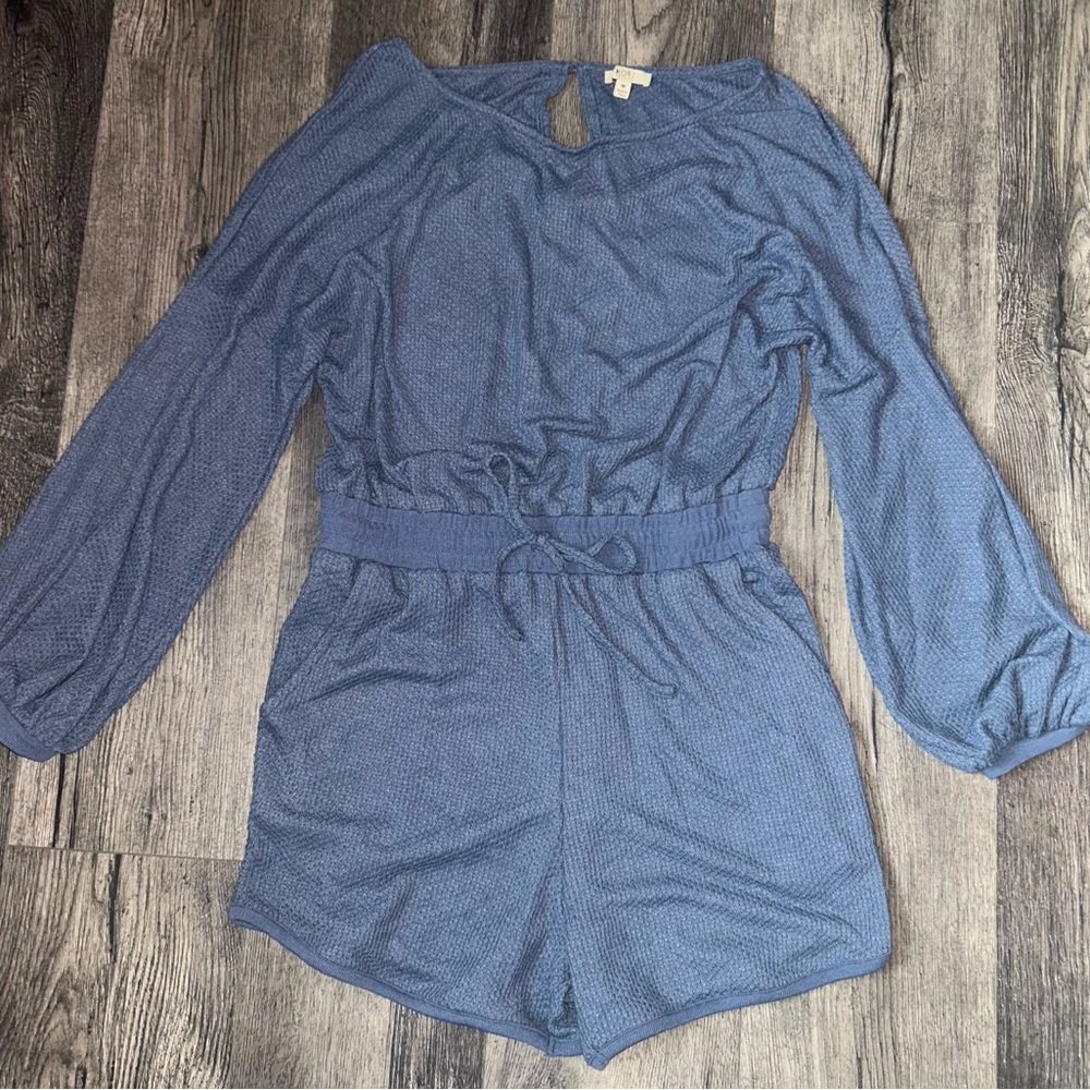 Kori Blue Long-Sleeve Romper